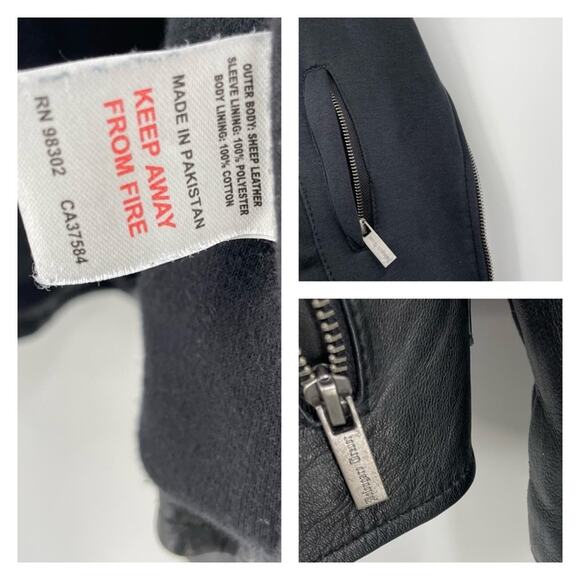 Bolongaro Trevor Leather Jacket Moto Size Small Black - Picture 15 of 15